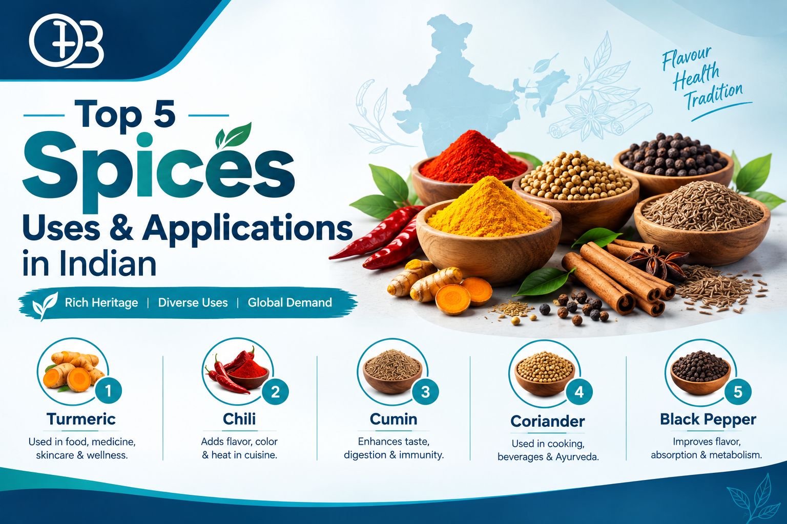 Top 5 Spices Uses & Applications in Indian